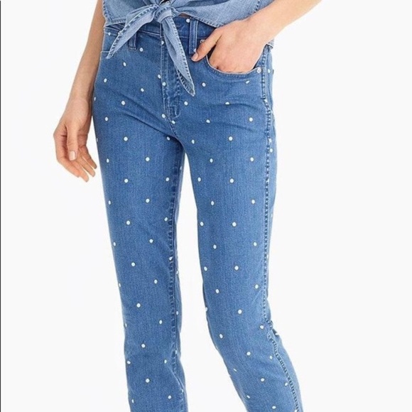 LOVE! JCrew polka dot vintage straight jeans 28